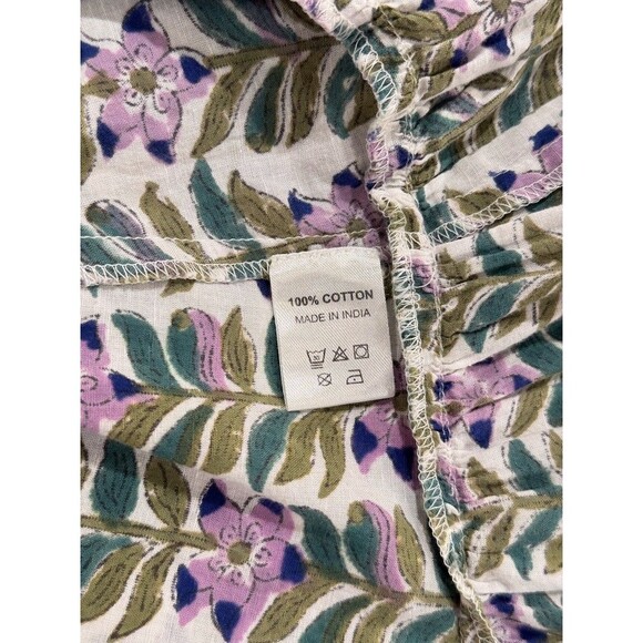 Perry Walker Womens Dress Green Floral Mini Cap Sleeve A Line Boho 1 US Small - Picture 10 of 11